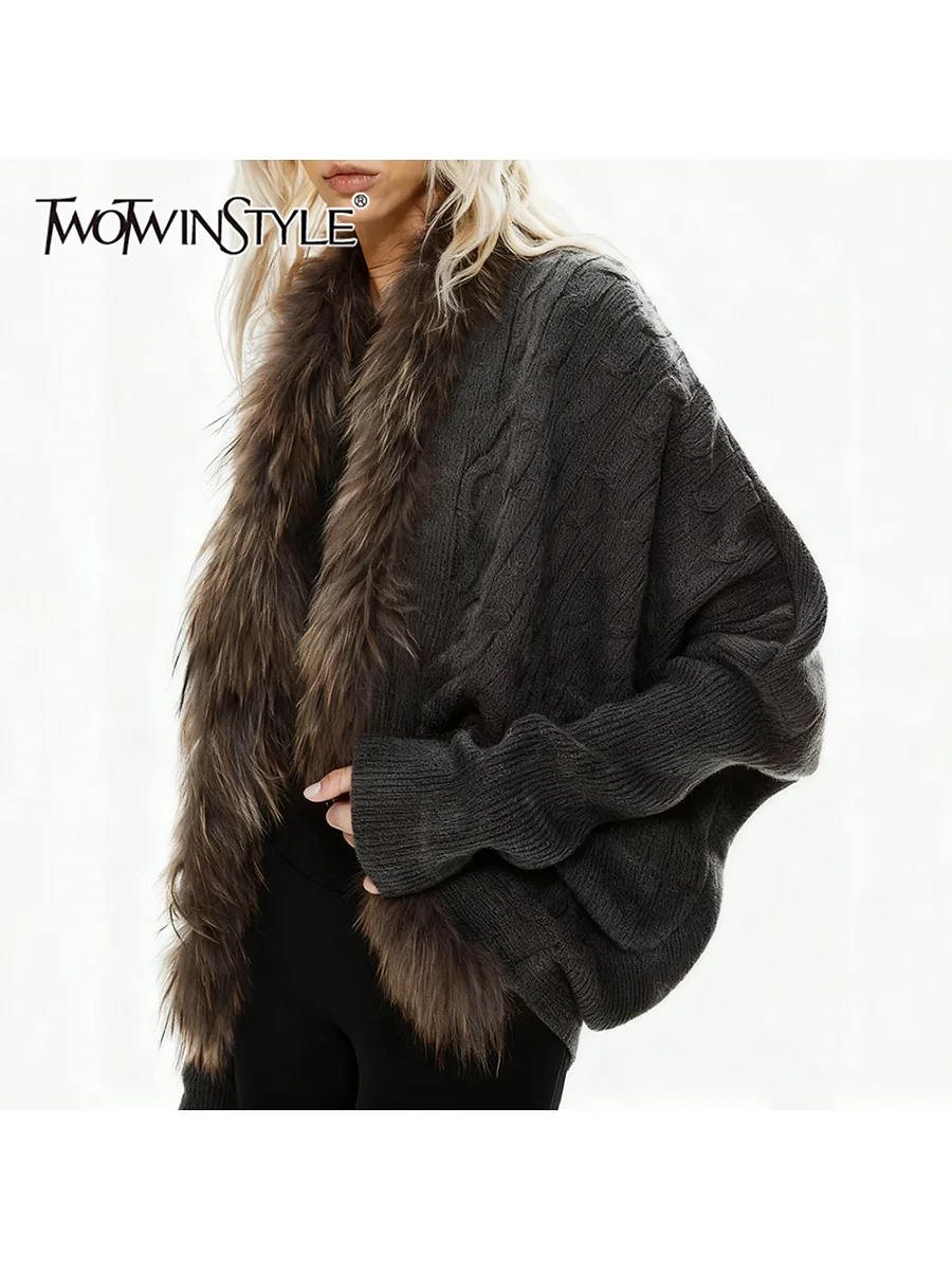Loose Spliced Fur Casual Cardigans