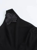 One Shoulder Appliqués Dress