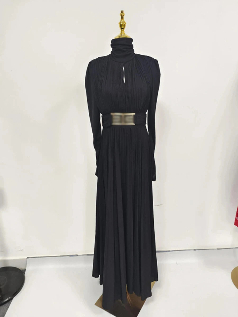 Spliced Belt Temperament Dresses