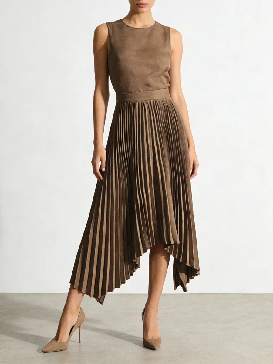Khaki Loose Irregular Skirt (skirt only)