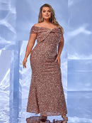 Plus Size Sequins Dress