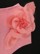 Plus Size Flower Appliqués One Shoulder  Jumpsuits