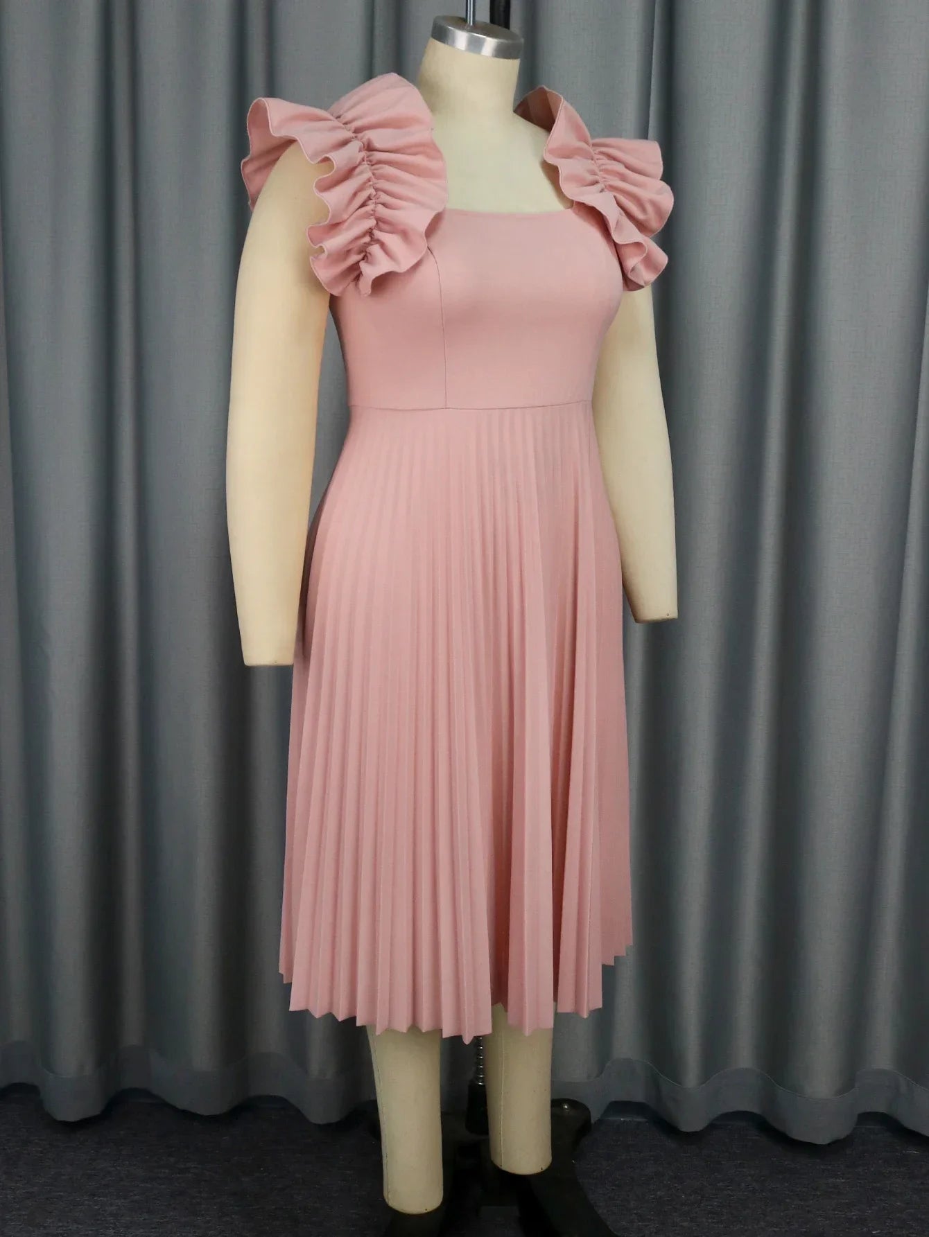 Women Plus Size Pleated Dress