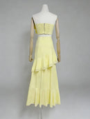 Embroidery Two Piece Ruffles Skirt Sets