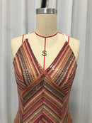 Backless Tunic Sequins Dress