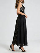 Spliced Lace Sexy Long Dresses