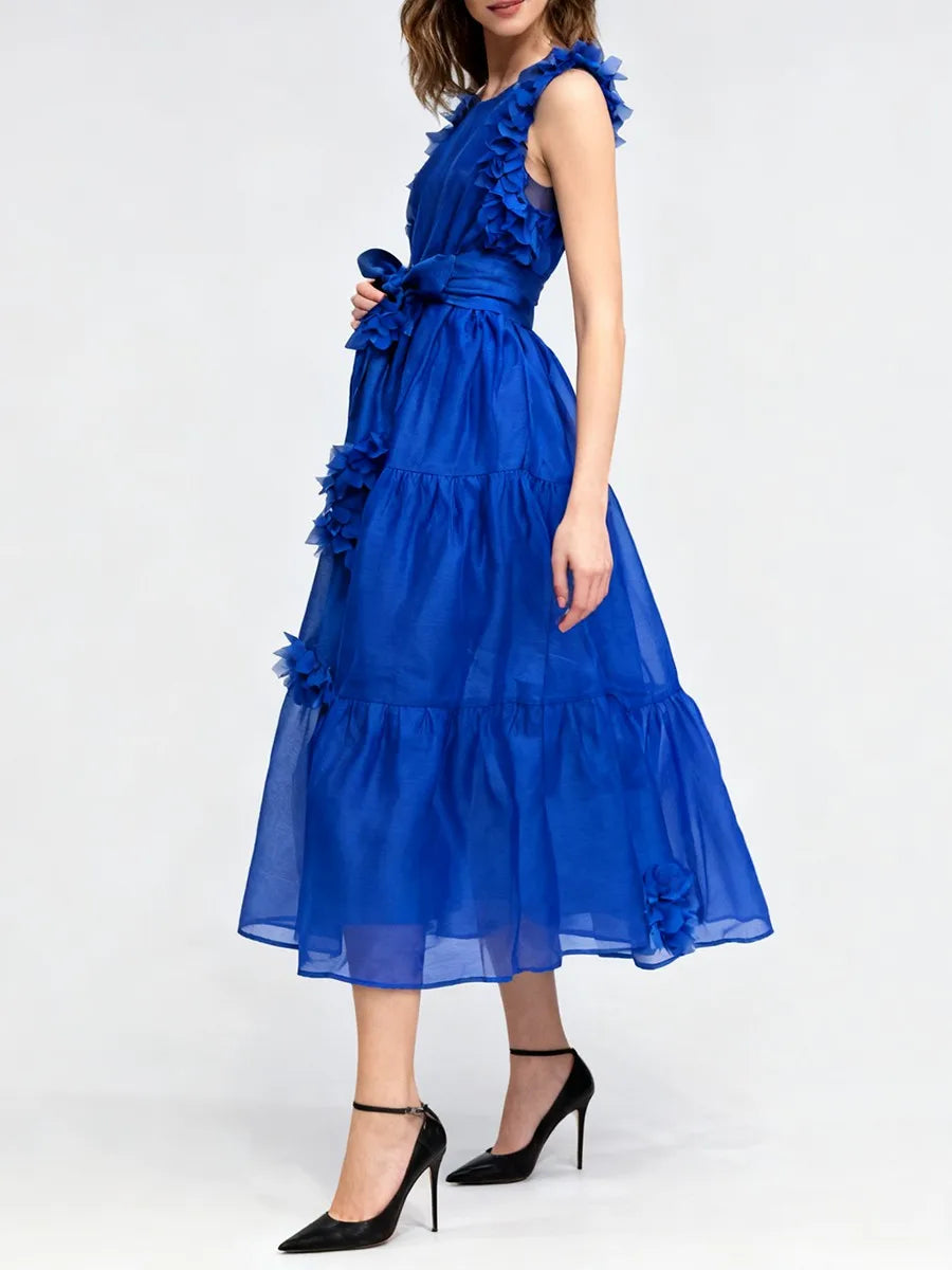 Spliced 3D Flower Dresses