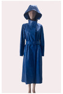 Long Waterproof Blue Shiny Reflective Raincoat