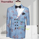 Men Suits 3 Piece Houndstooth Suit