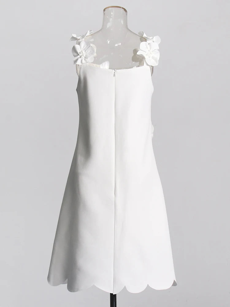 Solid Spliced Appliqués Dress