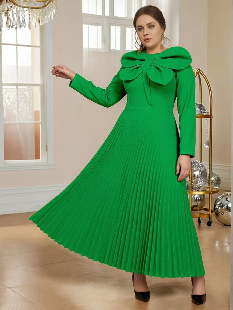 Plus Size A-Line Pleated Dress
