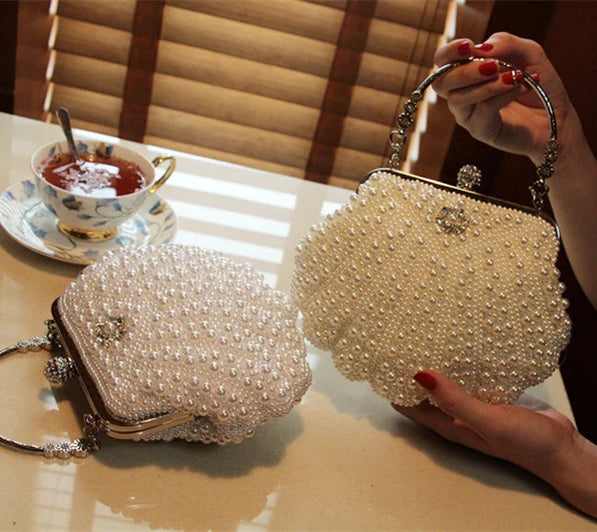 Shell Pearl Rhinestone Bag