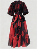 Lace Half Sleeves Patchwork Dress