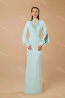 Mermaid High Neck Lace Beads Dress