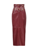 Red Metal Ring Long Skirts