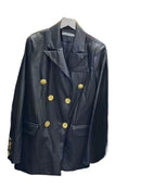 Double Breasted  Leather Blazer For Women