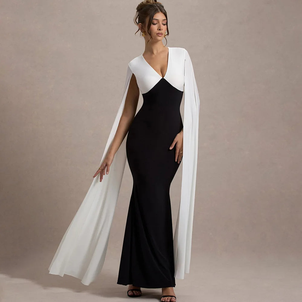 Vintage Black and White Evening Dresses
