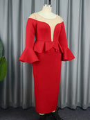 Plus Size Red Evening Dress
