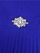 Plus Size Sheer Puff Sleeves with Rhinestone Dress