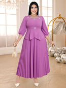 Plus Size Bead Purple Dress