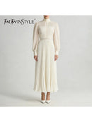 Hollow Out Spliced Embroidery Dresses