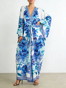 Loose Printing Draped Casual Dresses