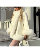 Solid Loose Spliced Fluff Elegant Jackets