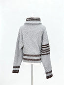 Striped Zipper Sweaters
