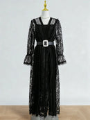 Hollow Out Spliced Lace  Dresses