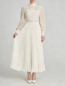 Hollow Out Spliced Embroidery Dresses