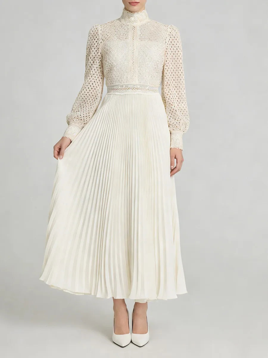 Hollow Out Spliced Embroidery Dresses