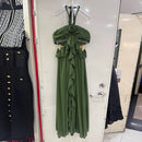 Solid Hollow Out Spliced 3D Flower Dress