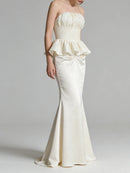 Solid Spliced Pleated Dresses