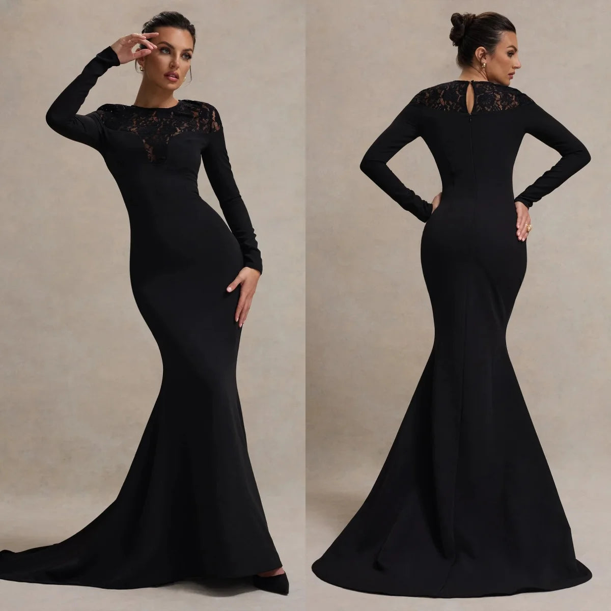 Vintage Black Evening Lace Appliqués