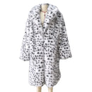 White Leopard Long Plush Jacket