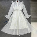 Spliced 3D Flower Dresses