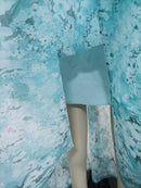 Blue Loose Spliced Flowers Dresses