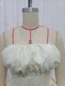 Solid Spliced Pleated Dresses
