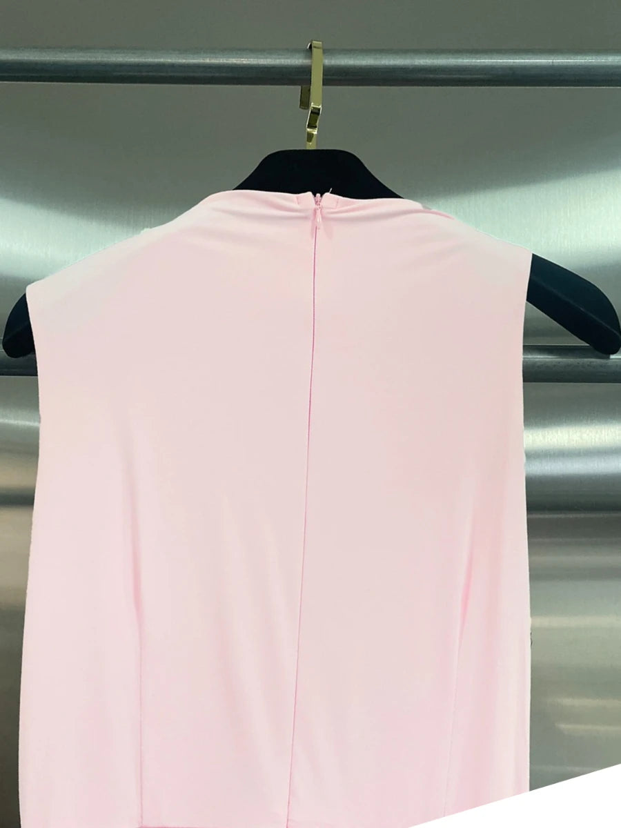 Plus Size Hit Color Spliced Folds Dress