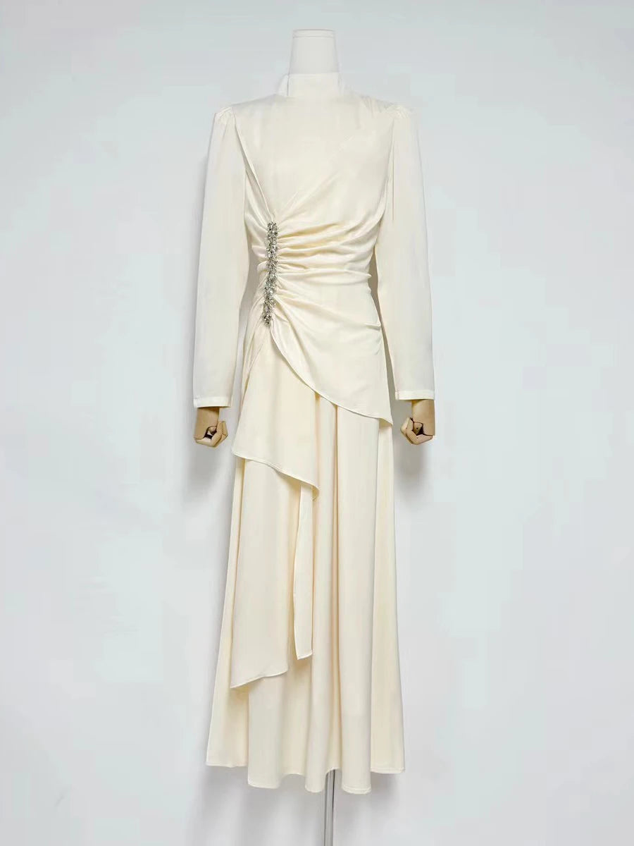 Slimming Spliced Bead Dresse