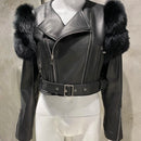 Shiny Sliver Leather Jacket Ladies