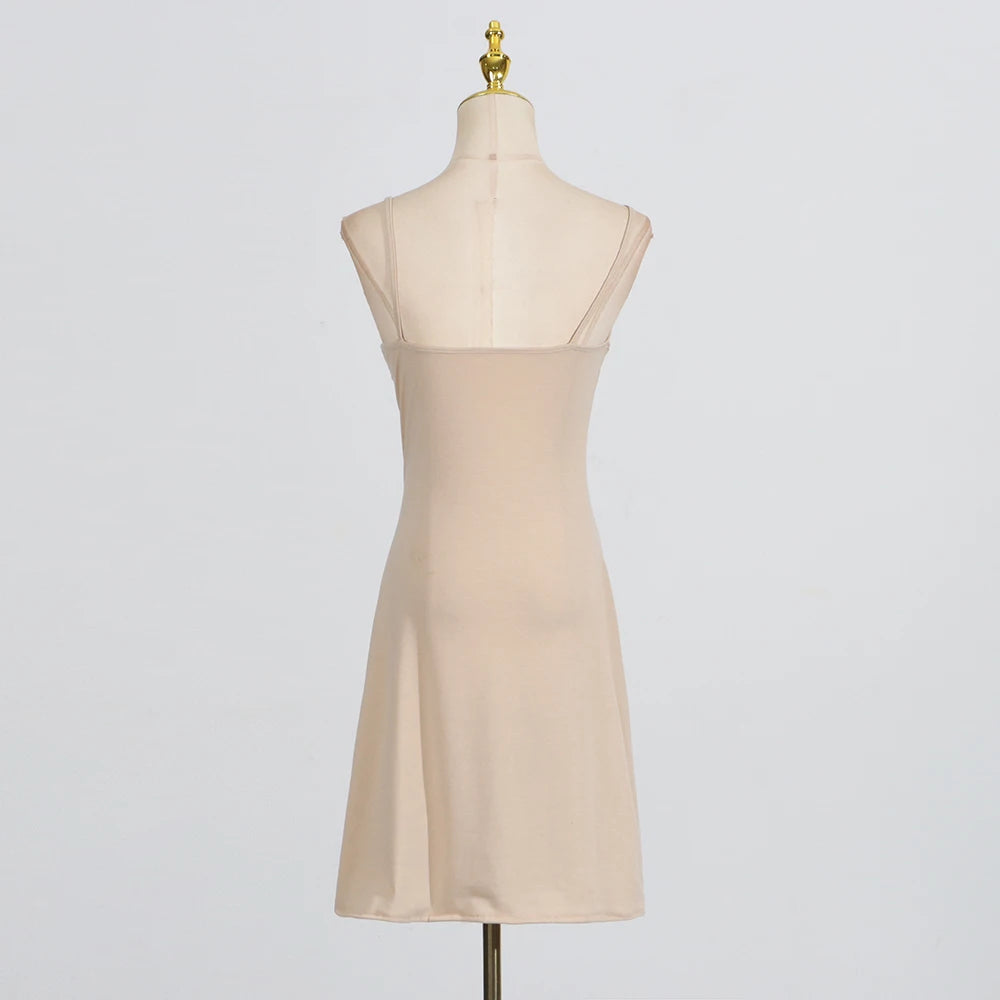 Spliced Sheer Dresses