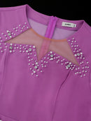 Plus Size Bead Purple Dress