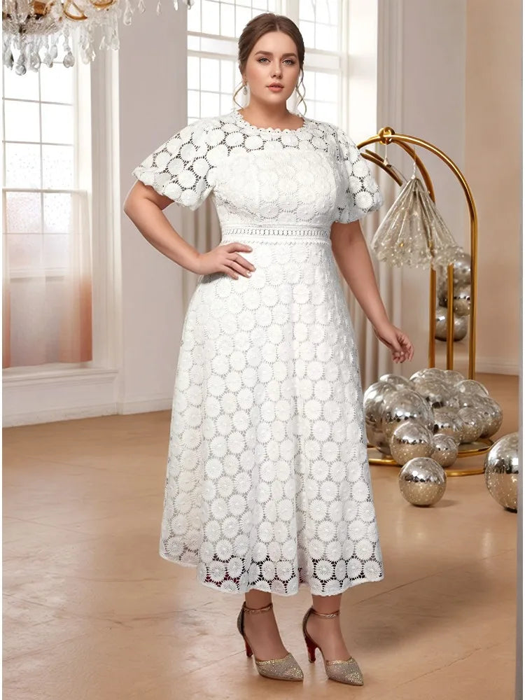 Plus Size White Lace Dresses
