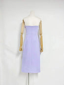 Spliced Appliqués Slimming Dresses