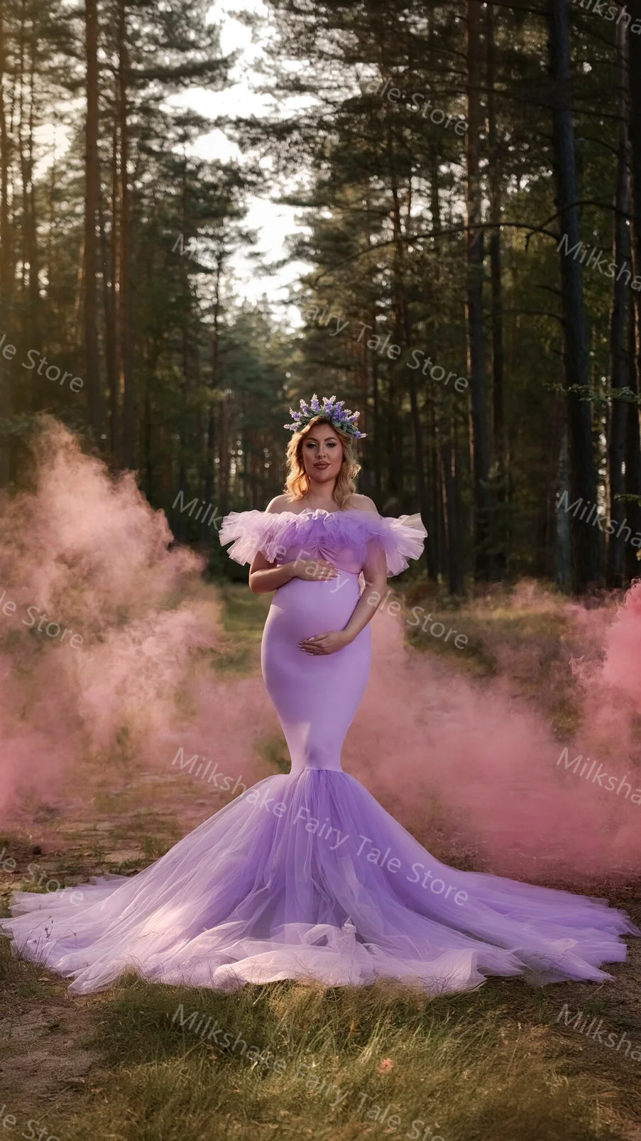 Mermaid Maternity Gown Off Shoulder Dress