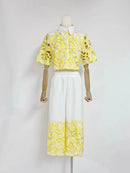 Hollow Out Casual Two Piece Set