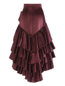 Solid Patchwork Ruffles Skirt