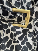 Leopard Slimming Spliced Belt Fashion Trench