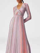 Color Striped Casual Long Dresses